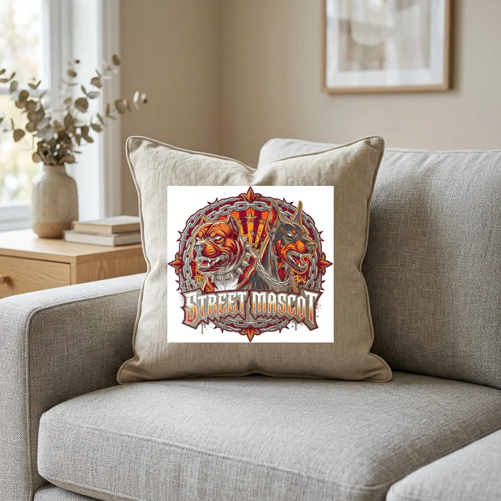 Concrete Jungle Botanical Society — Square Linen Throw Pillow 18x18 (Natural Linen)