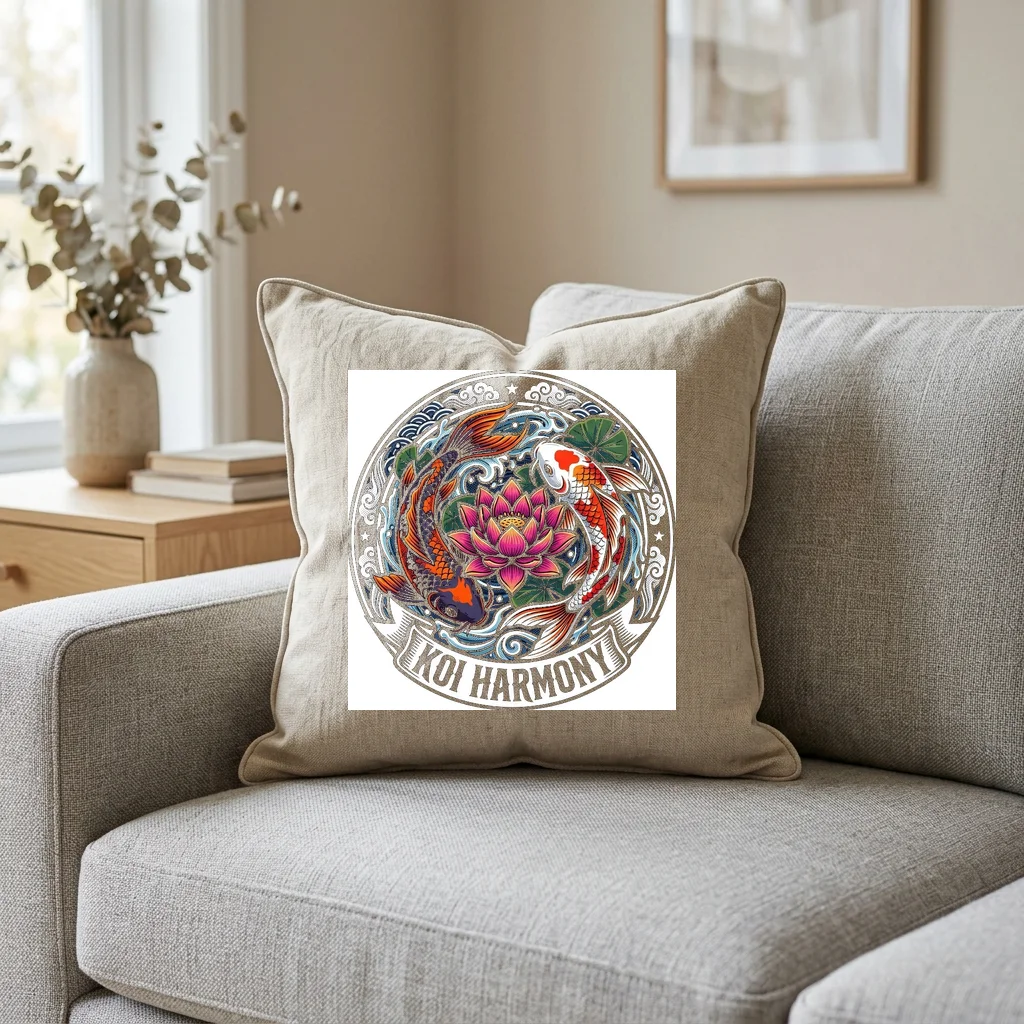 Streetwear Graphic Monolith Crest — Square Linen Throw Pillow 18x18 (Natural Linen)