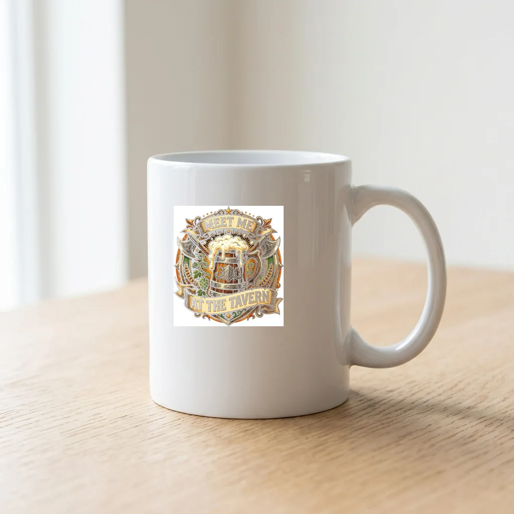Industrial Zone Warning Placard — Ceramic Coffee Mug 11oz (Glossy White)