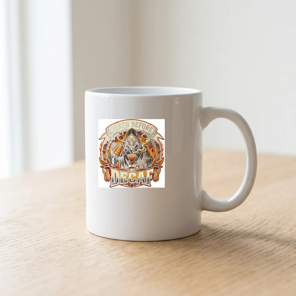 Modern Streetwear Emblem 01 — Ceramic Coffee Mug 11oz (Glossy White)