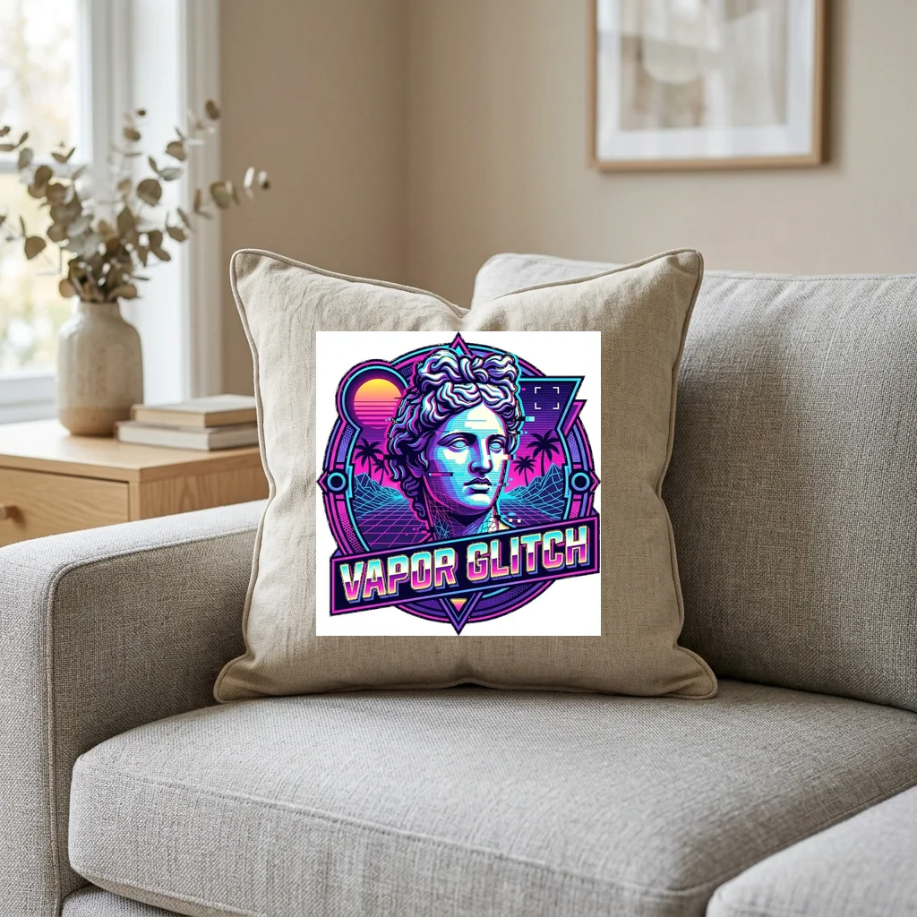 Metropolitan Street Division 02 — Square Linen Throw Pillow 18x18 (Natural Linen)