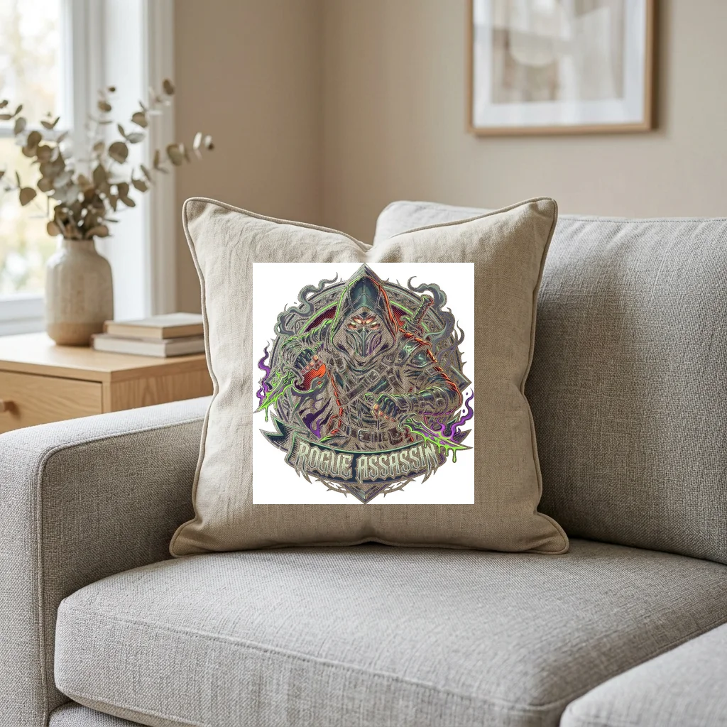 Streetwear Essential Edition — Square Linen Throw Pillow 18x18 (Natural Linen)