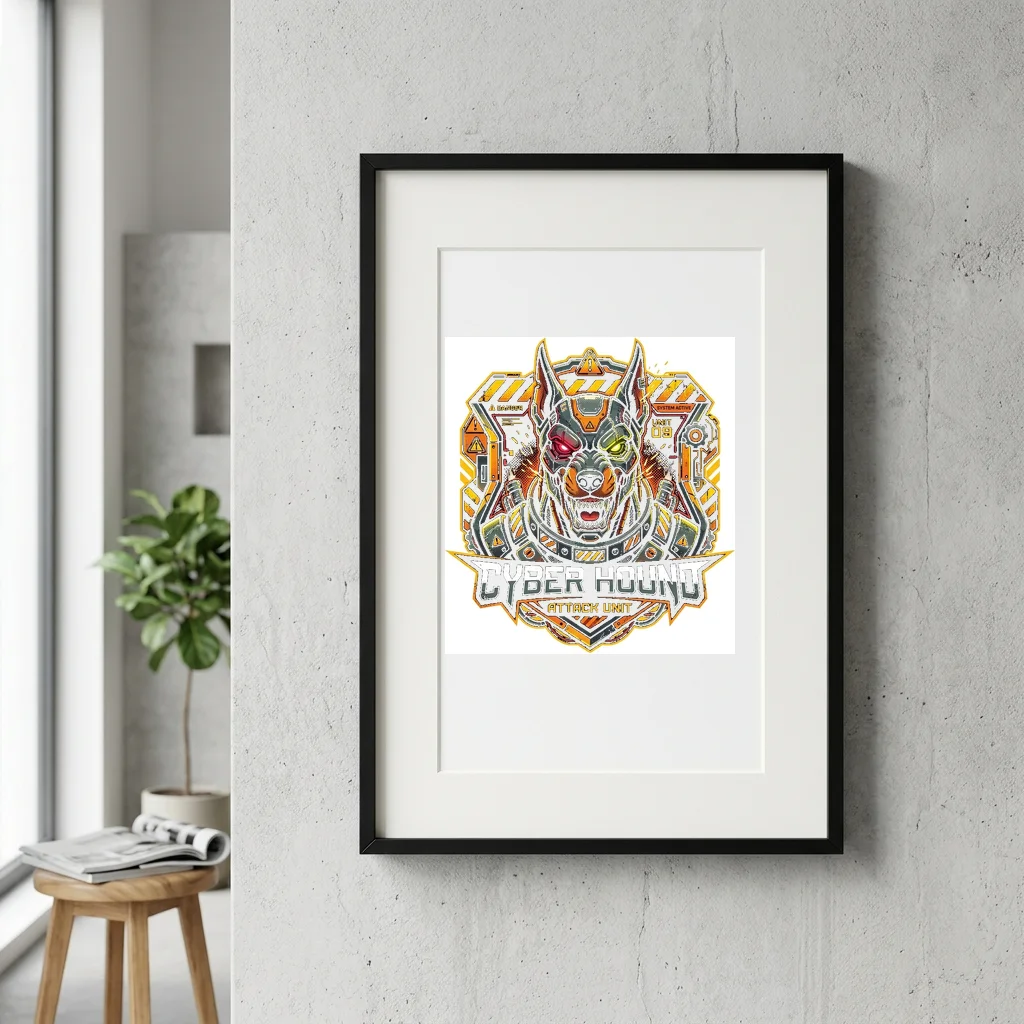 Midnight Cityscape Silhouette — Gallery Framed Art Poster (Exhibition Frame)