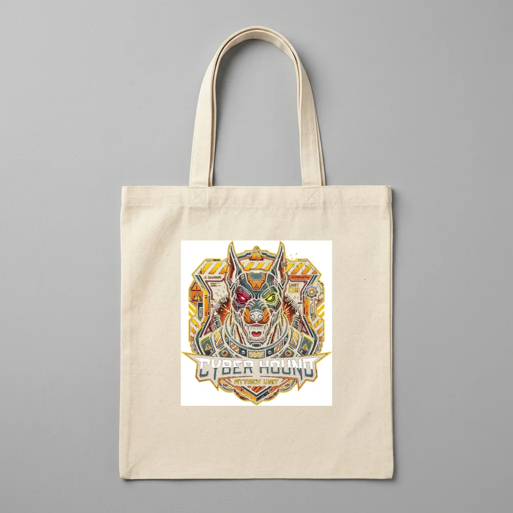 Midnight Cityscape Silhouette — Organic Cotton Canvas Tote Bag (Natural)