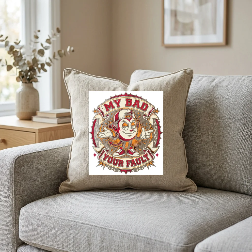 Urban Clothes Market Masterpiece — Square Linen Throw Pillow 18x18 (Natural Linen)