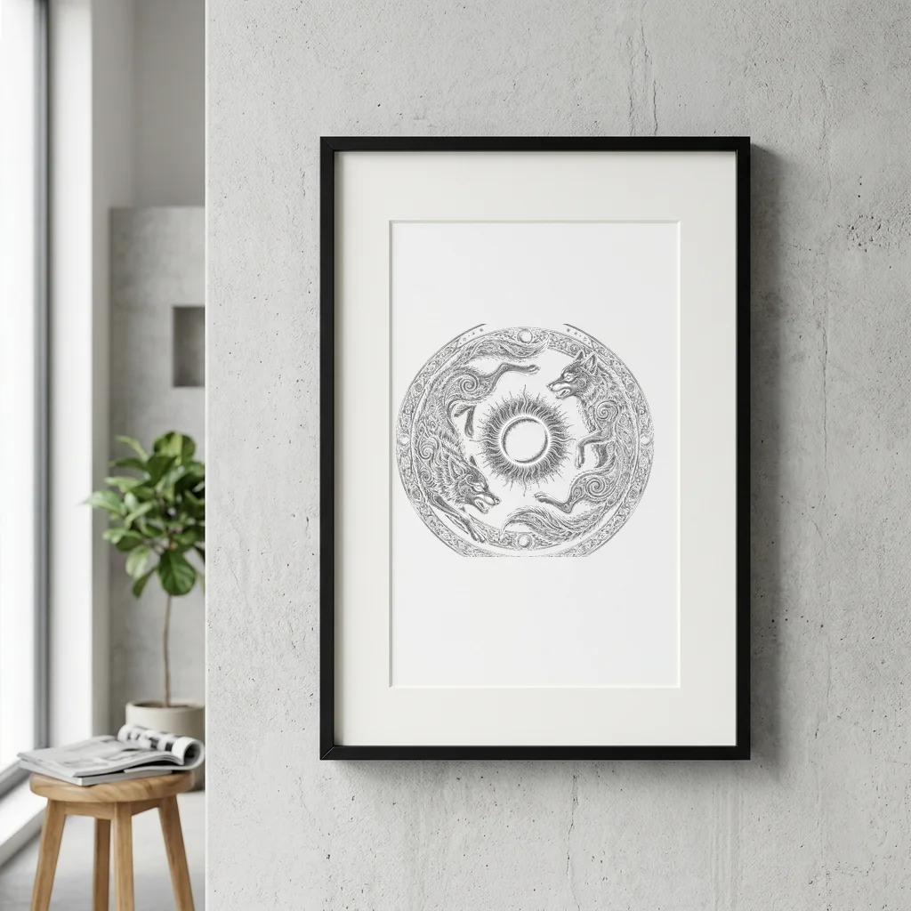 Block Junction Graphic — Gallery Framed Art Poster (Exhibition Frame)