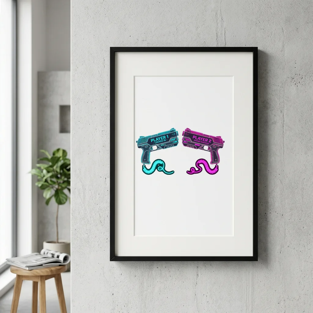 Built Different. Usually With Power Tools. Desk Mouse Pad — Gallery Framed Art Poster (Exhibition Frame)