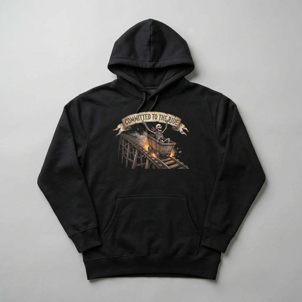 Famous Star Starburst Monogram — Heavyweight Pullover Hoodie (Charcoal Black)