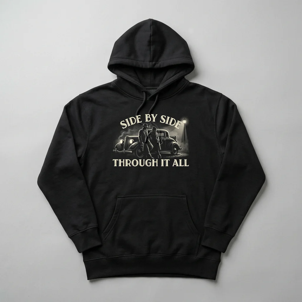 The Family Barcode / Street Label — Heavyweight Pullover Hoodie (Charcoal Black)