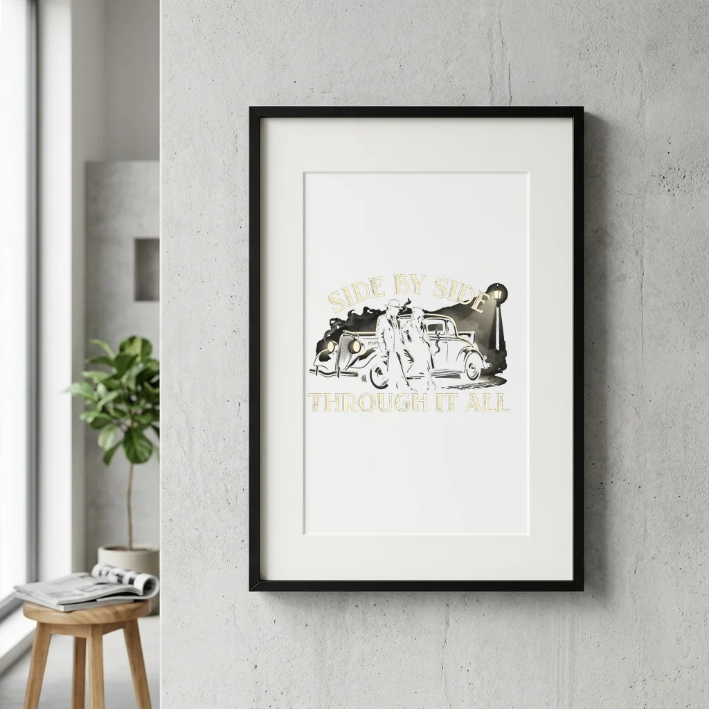 The Family Barcode / Street Label — Gallery Framed Art Poster (Exhibition Frame)