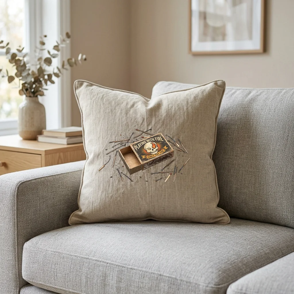 I Fix What You Tried to Fix Stainless Steel Water Bottle — Square Linen Throw Pillow 18x18 (Natural Linen)
