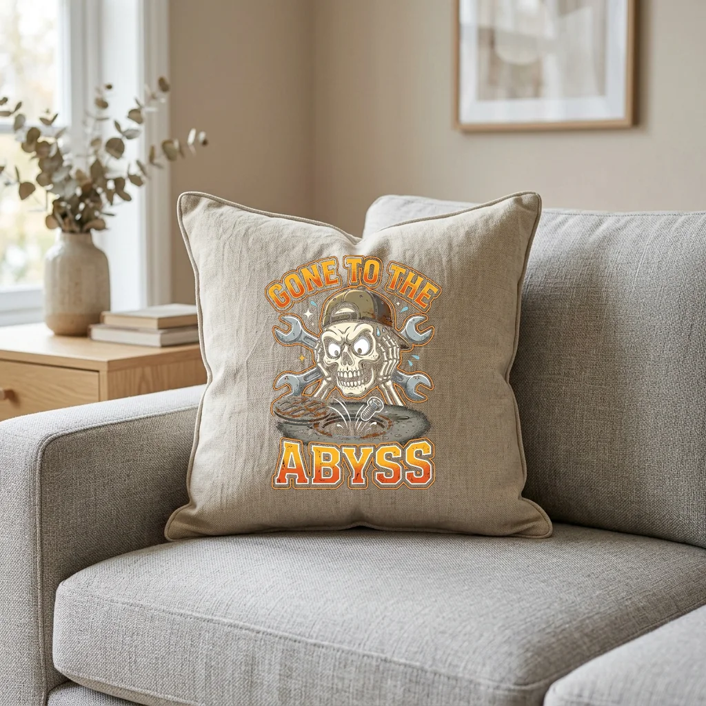 Spectral Stag Gothic Crewneck — Square Linen Throw Pillow 18x18 (Natural Linen)