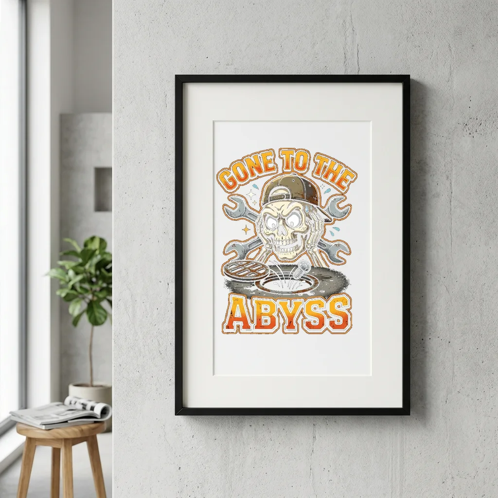 Spectral Stag Gothic Crewneck — Gallery Framed Art Poster (Exhibition Frame)