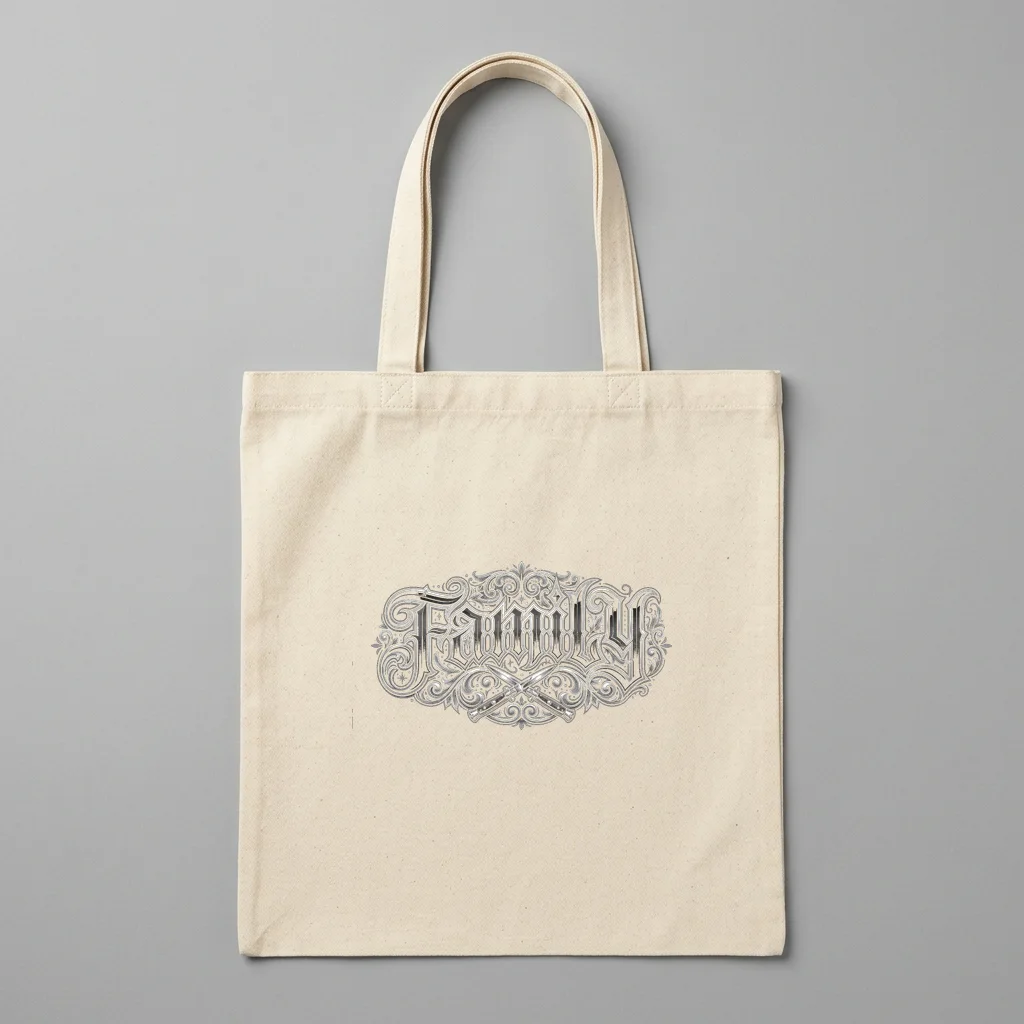 Gothic Dagger Heart Family — Organic Cotton Canvas Tote Bag (Natural)