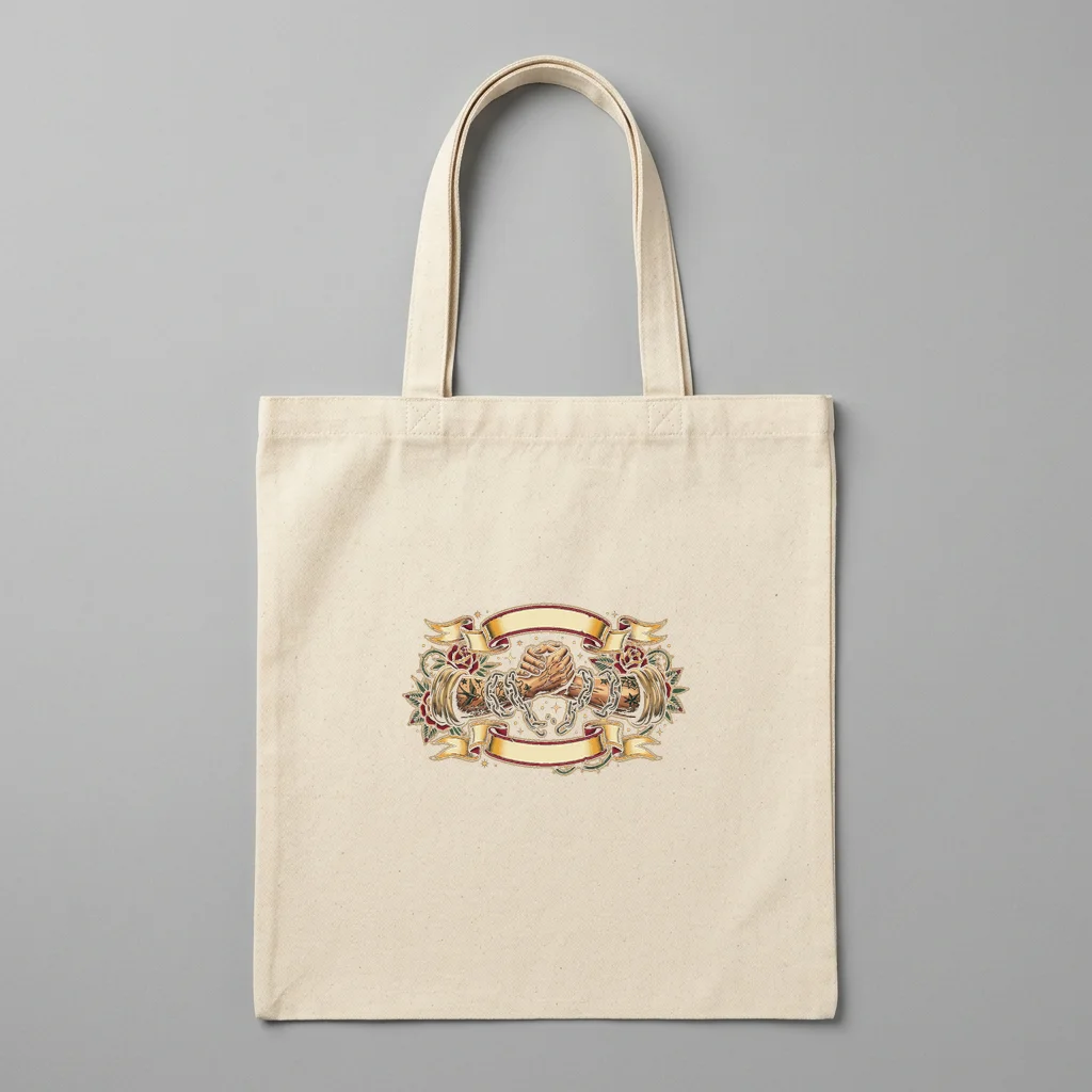 Spectral Stag Gothic Crewneck — Organic Cotton Canvas Tote Bag (Natural)