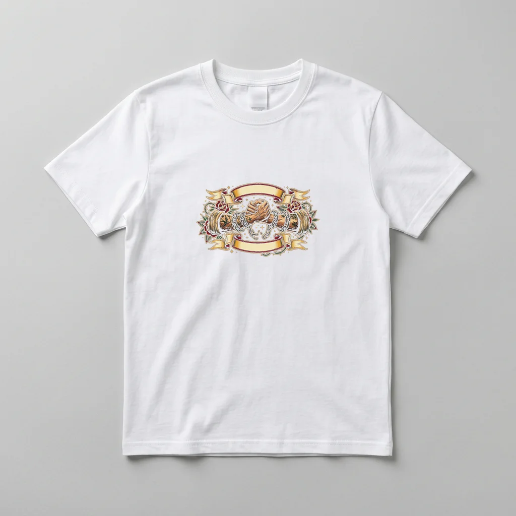 Spectral Stag Gothic Crewneck — Everyday Crewneck Tee (Pure White)