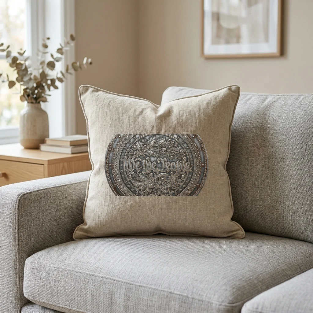 Raven Moon Gothic Graphic — Square Linen Throw Pillow 18x18 (Natural Linen)