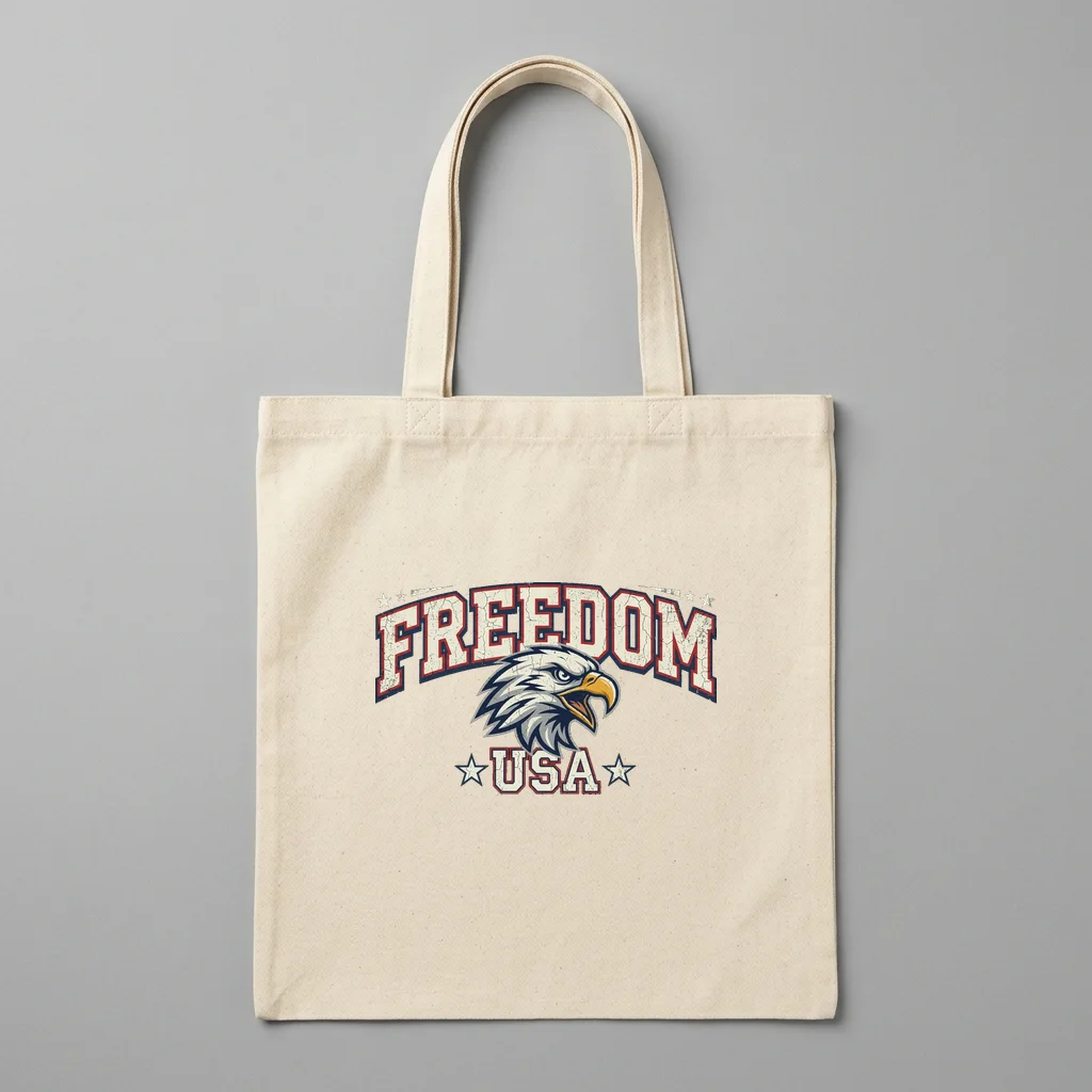 Defend Freedom Spartan Helmet — Organic Cotton Canvas Tote Bag (Natural)