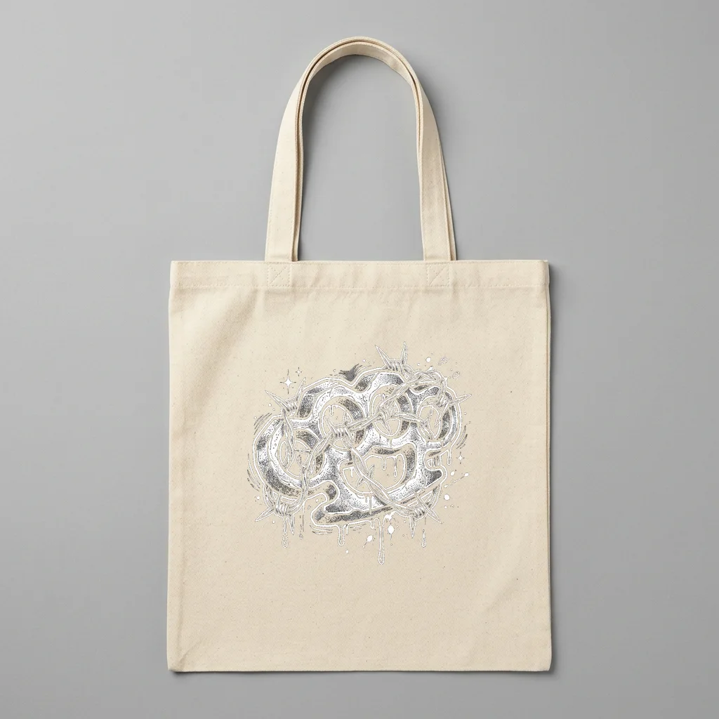 Crossed Rifles & Heritage Flag — Organic Cotton Canvas Tote Bag (Natural)