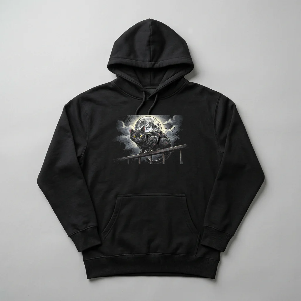 The Bone Harp's Quiet Guardian — Heavyweight Pullover Hoodie (Charcoal Black)