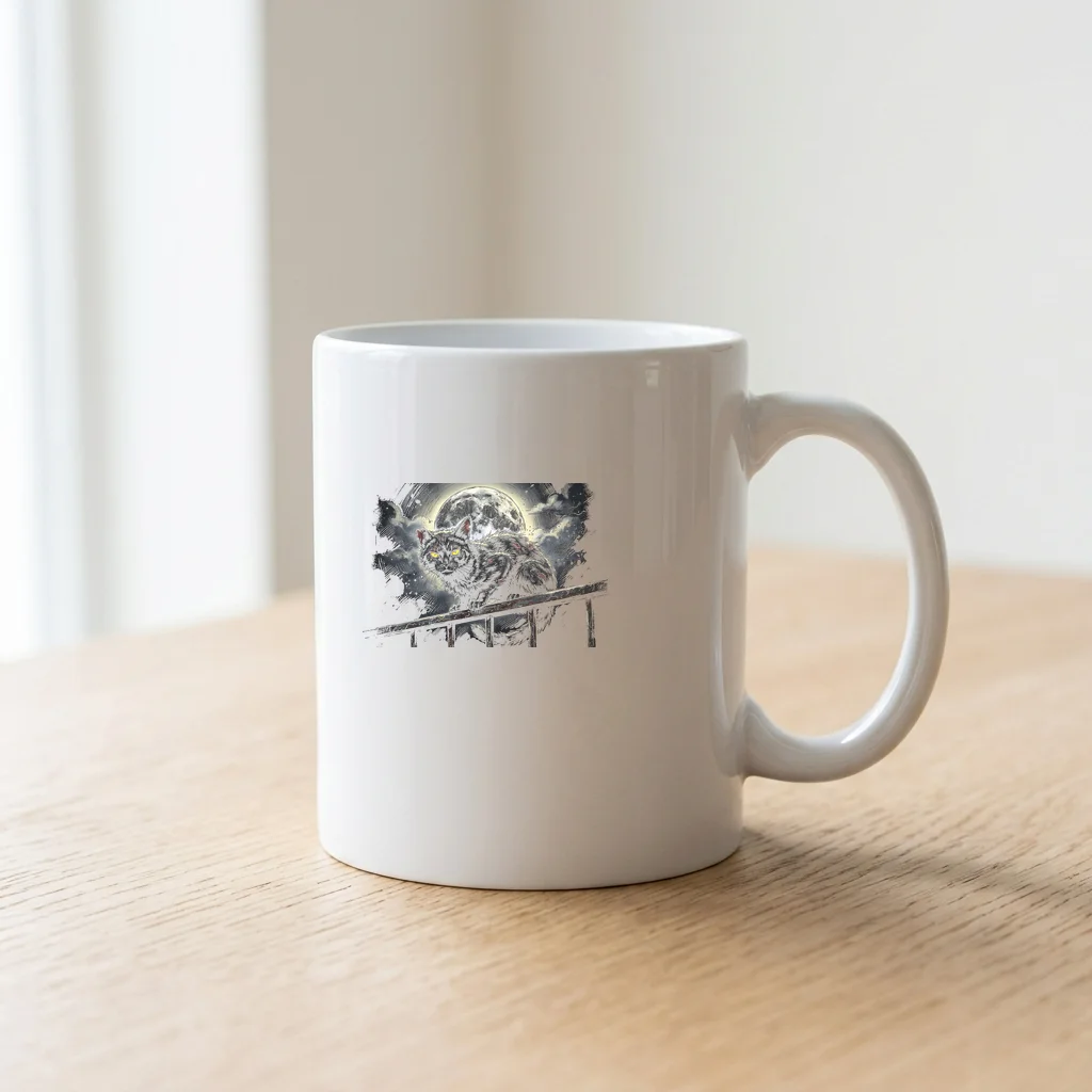 The Bone Harp's Quiet Guardian — Ceramic Coffee Mug 11oz (Glossy White)