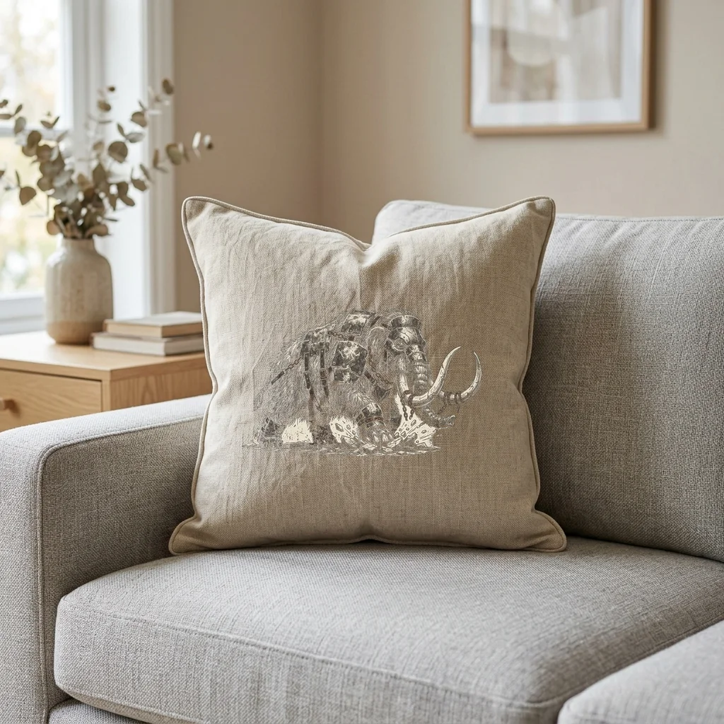 Ravens and Roses Gothic — Square Linen Throw Pillow 18x18 (Natural Linen)