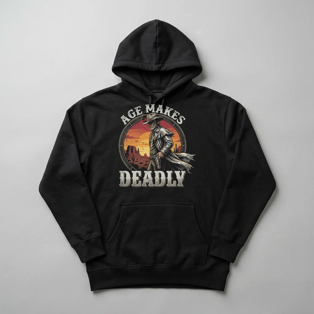 Retro Neon Motel Sign — Heavyweight Pullover Hoodie (Charcoal Black)
