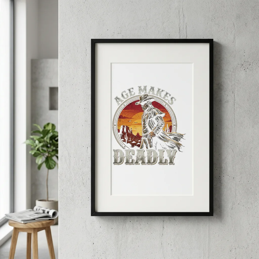 Retro Neon Motel Sign — Gallery Framed Art Poster (Exhibition Frame)