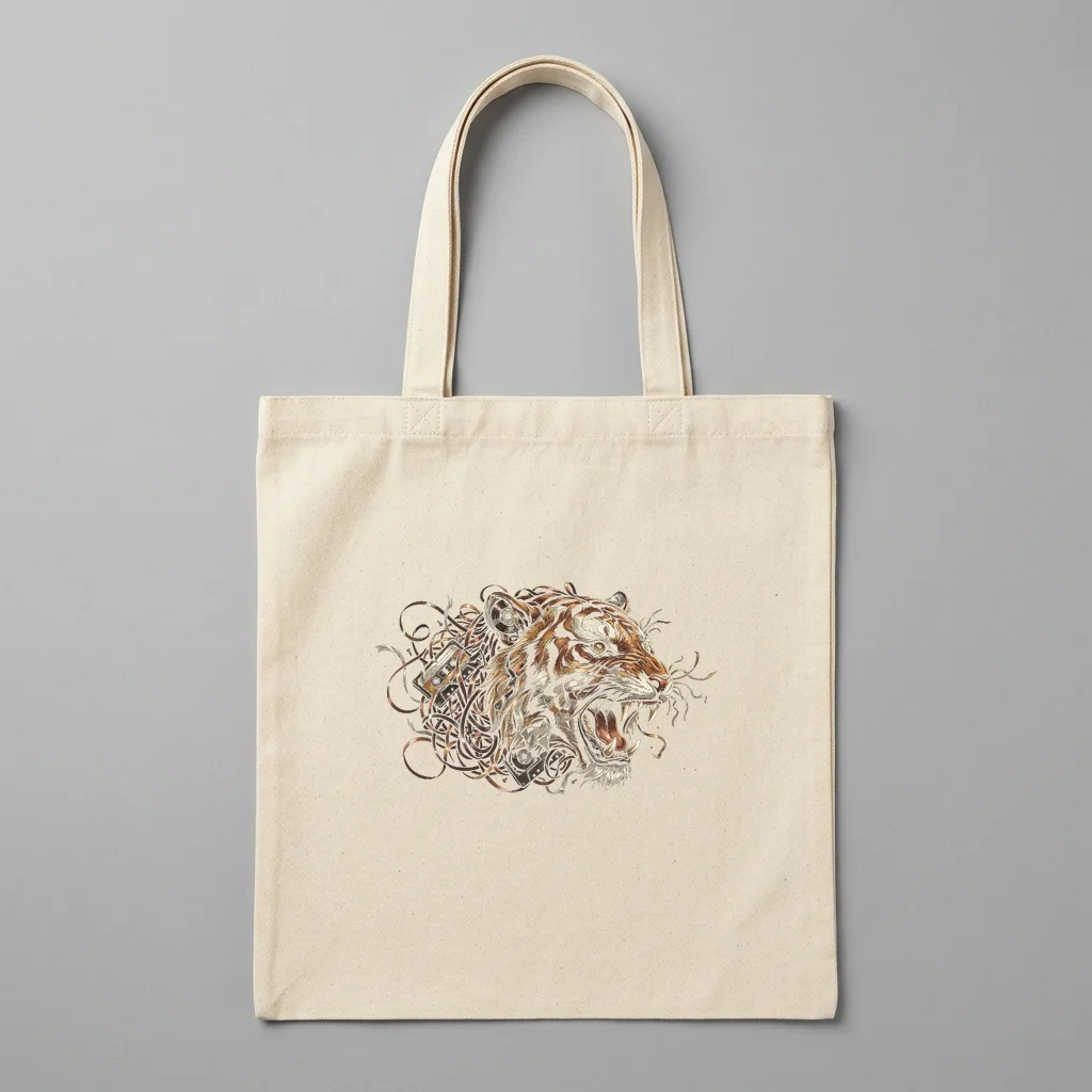 Retro Neon Motel Sign — Organic Cotton Canvas Tote Bag (Natural)