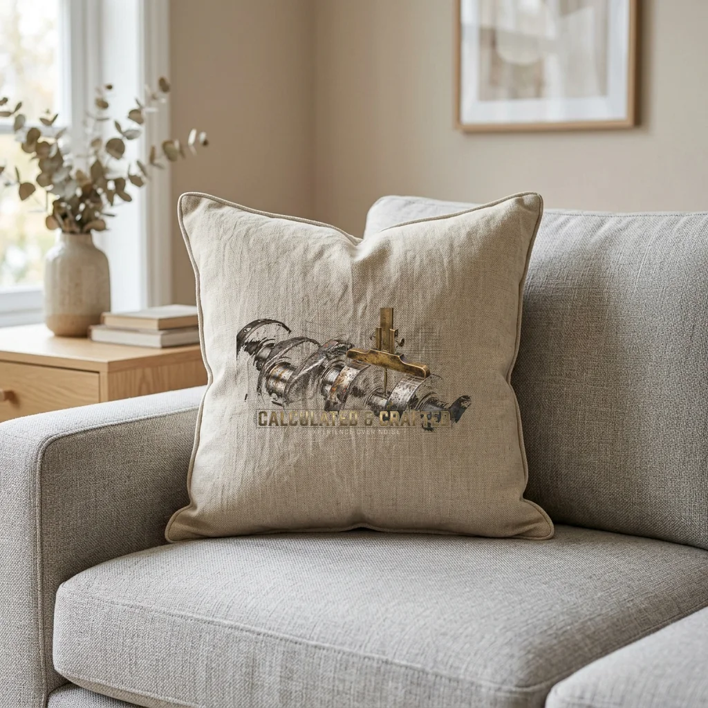 The Folding Moon Rover — Square Linen Throw Pillow 18x18 (Natural Linen)