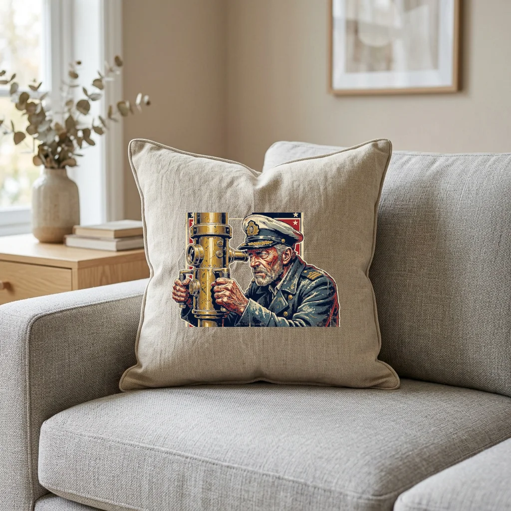 Astronaut Floating in the Void — Square Linen Throw Pillow 18x18 (Natural Linen)