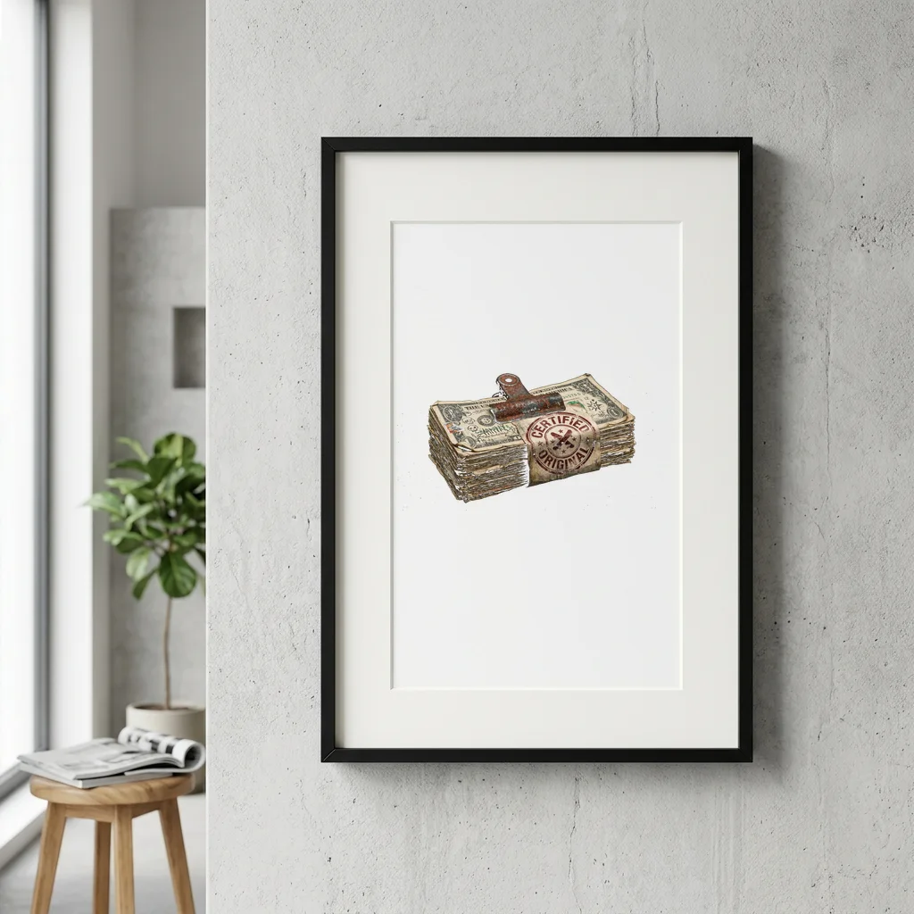 Neon Gateway Pixel Phone — Gallery Framed Art Poster (Exhibition Frame)