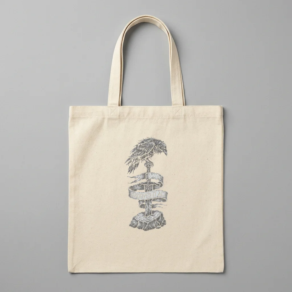 Grumpy Opossum Trash King — Organic Cotton Canvas Tote Bag (Natural)