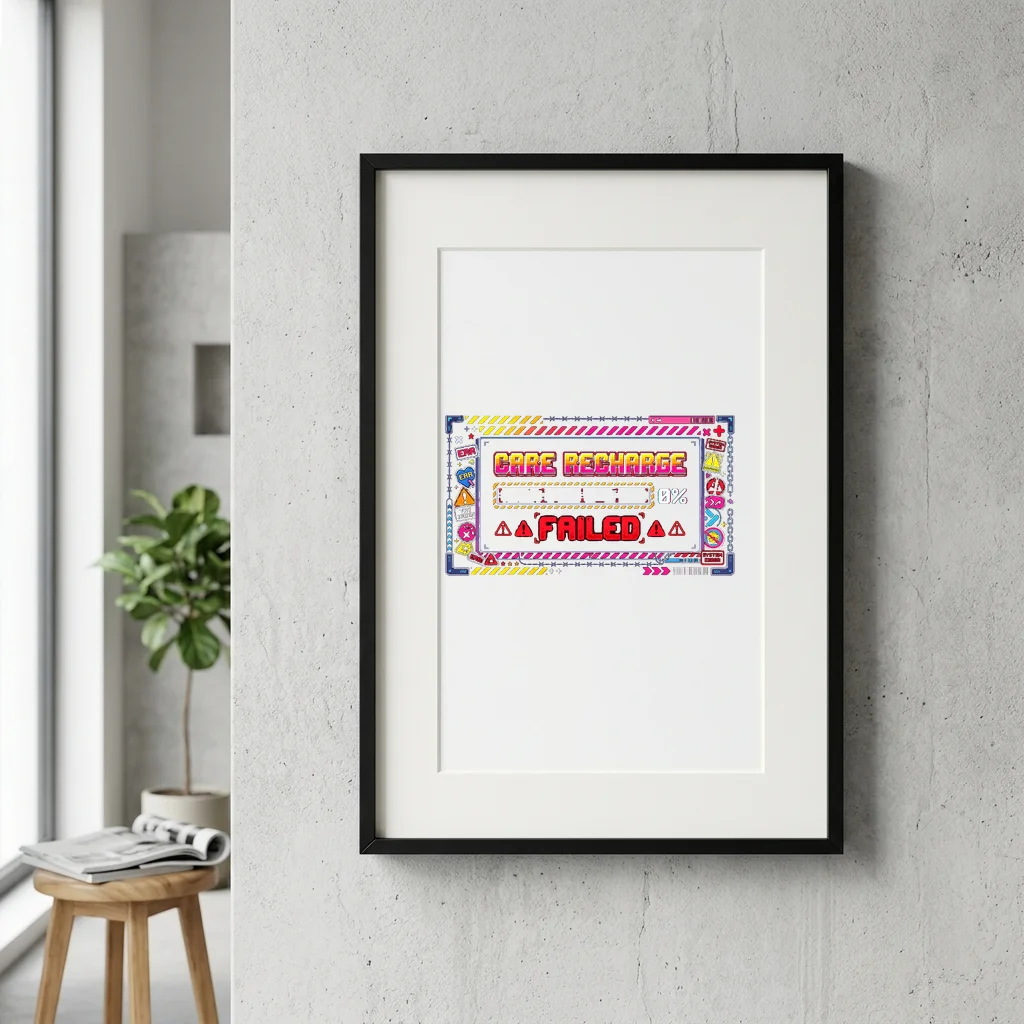 Neon Gateway Pixel Phone — Gallery Framed Art Poster (Exhibition Frame)