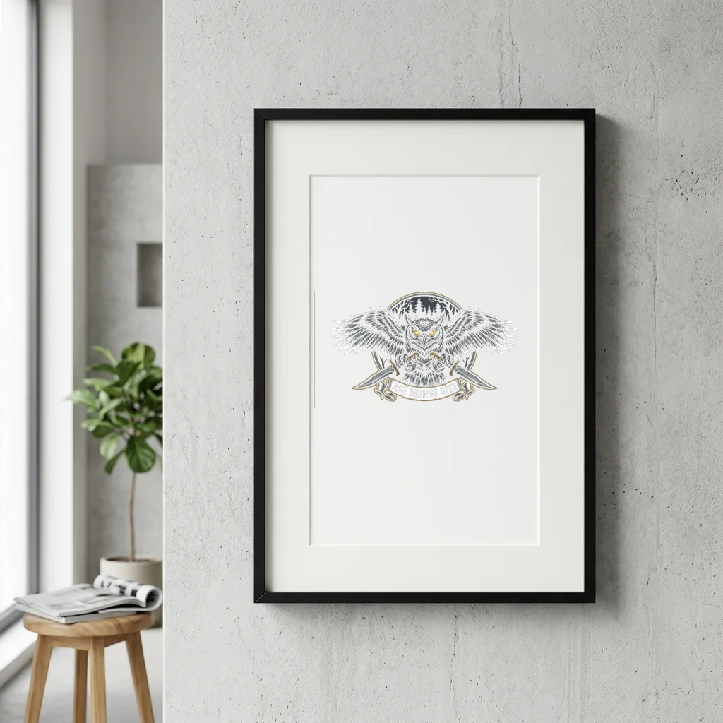 Shoulder Devil Whispering — Gallery Framed Art Poster (Exhibition Frame)