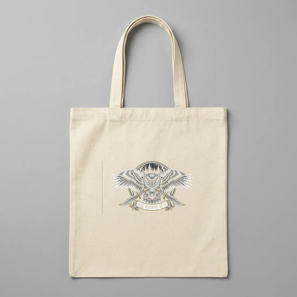 Shoulder Devil Whispering — Organic Cotton Canvas Tote Bag (Natural)