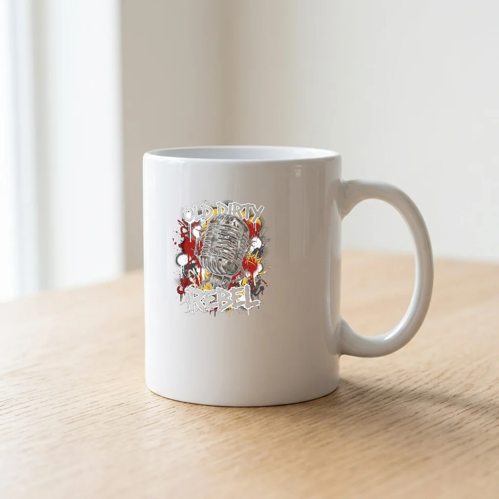 Shoulder Devil Whispering — Ceramic Coffee Mug 11oz (Glossy White)
