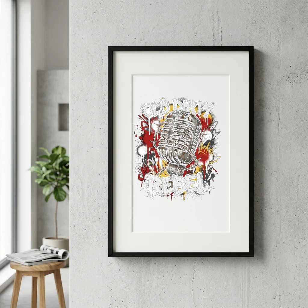 Shoulder Devil Whispering — Gallery Framed Art Poster (Exhibition Frame)