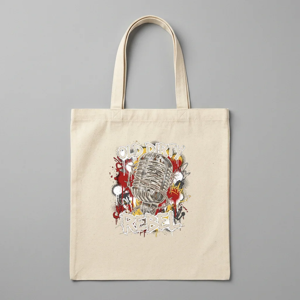 Shoulder Devil Whispering — Organic Cotton Canvas Tote Bag (Natural)