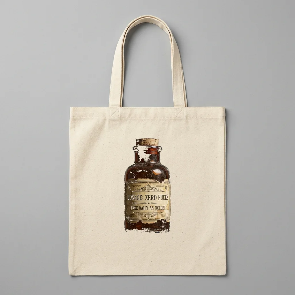Measure Twice. Cuss Once. Heavyweight T-Shirt — Organic Cotton Canvas Tote Bag (Natural)