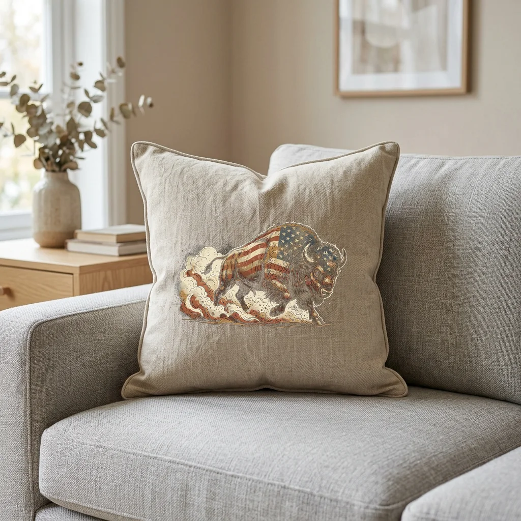 Neon Controller Arcade — Square Linen Throw Pillow 18x18 (Natural Linen)