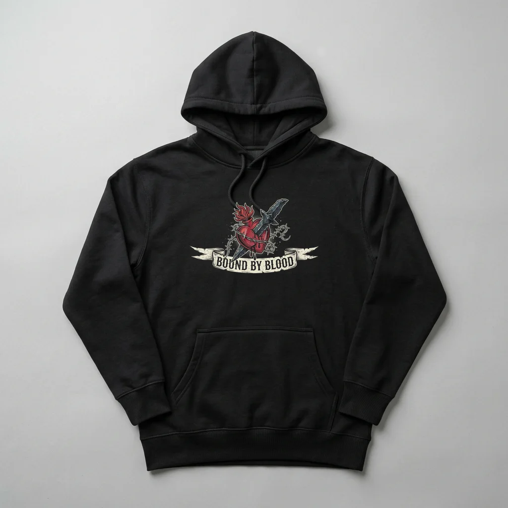 King & Queen Gothic Playing Cards (Matching Pair) — Heavyweight Pullover Hoodie (Charcoal Black)