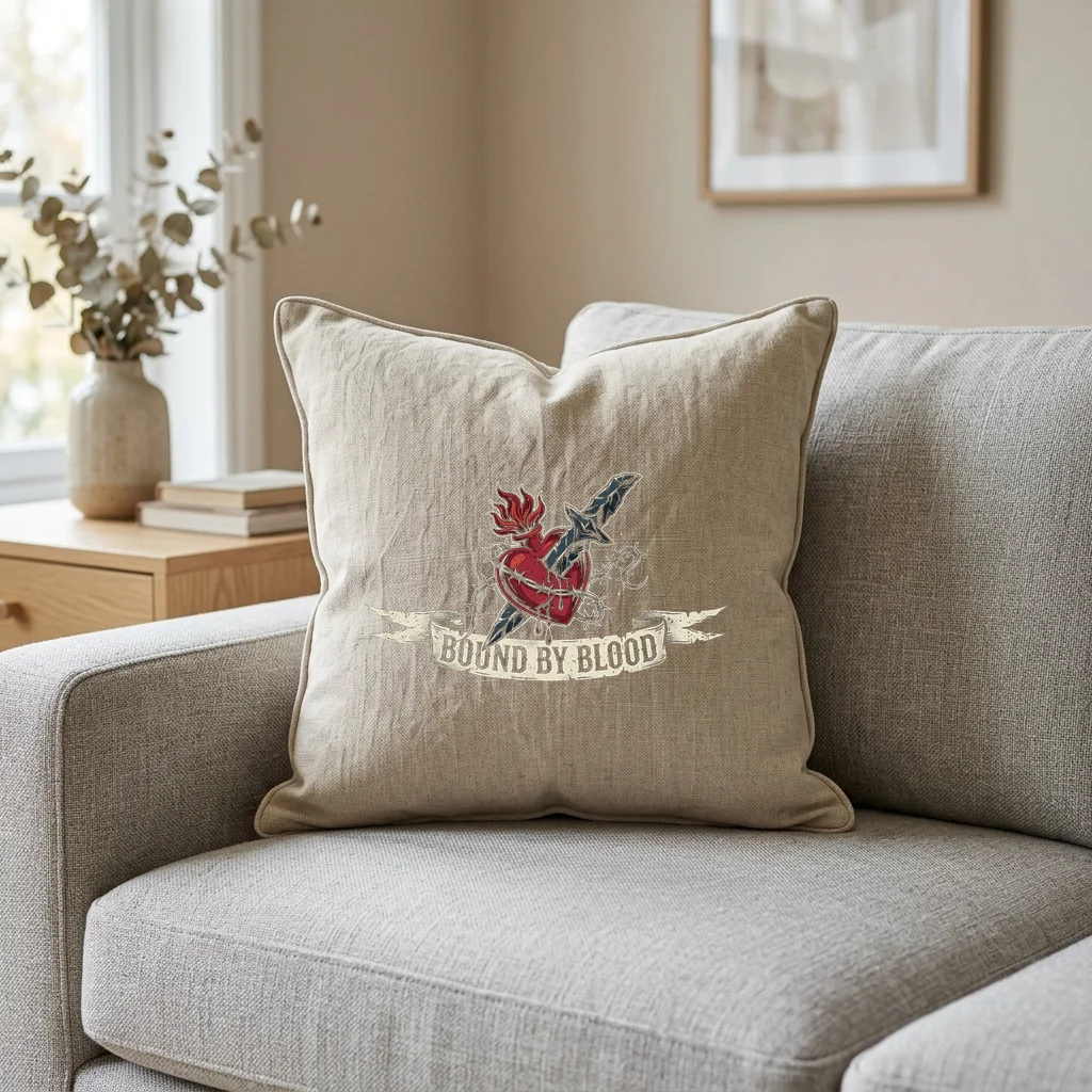 King & Queen Gothic Playing Cards (Matching Pair) — Square Linen Throw Pillow 18x18 (Natural Linen)