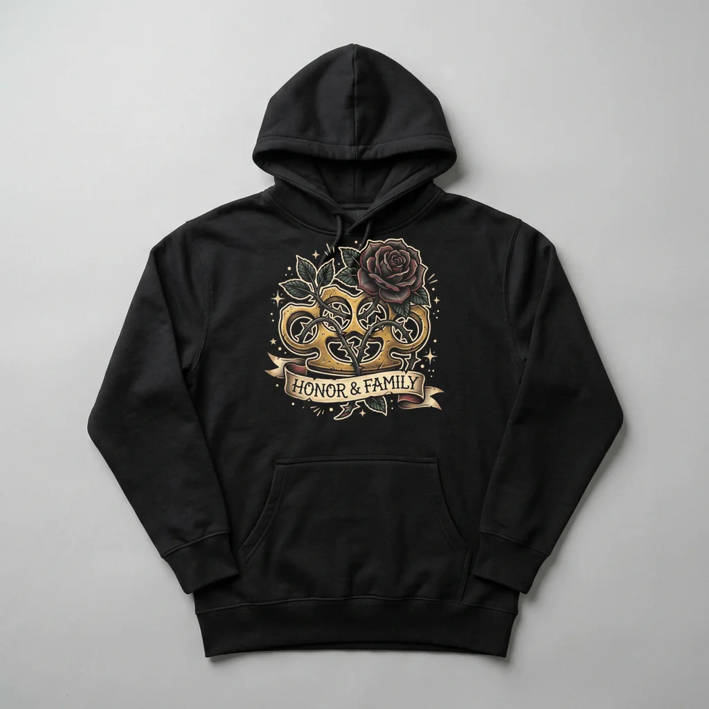 The Mechanical Heron's Wings — Heavyweight Pullover Hoodie (Charcoal Black)