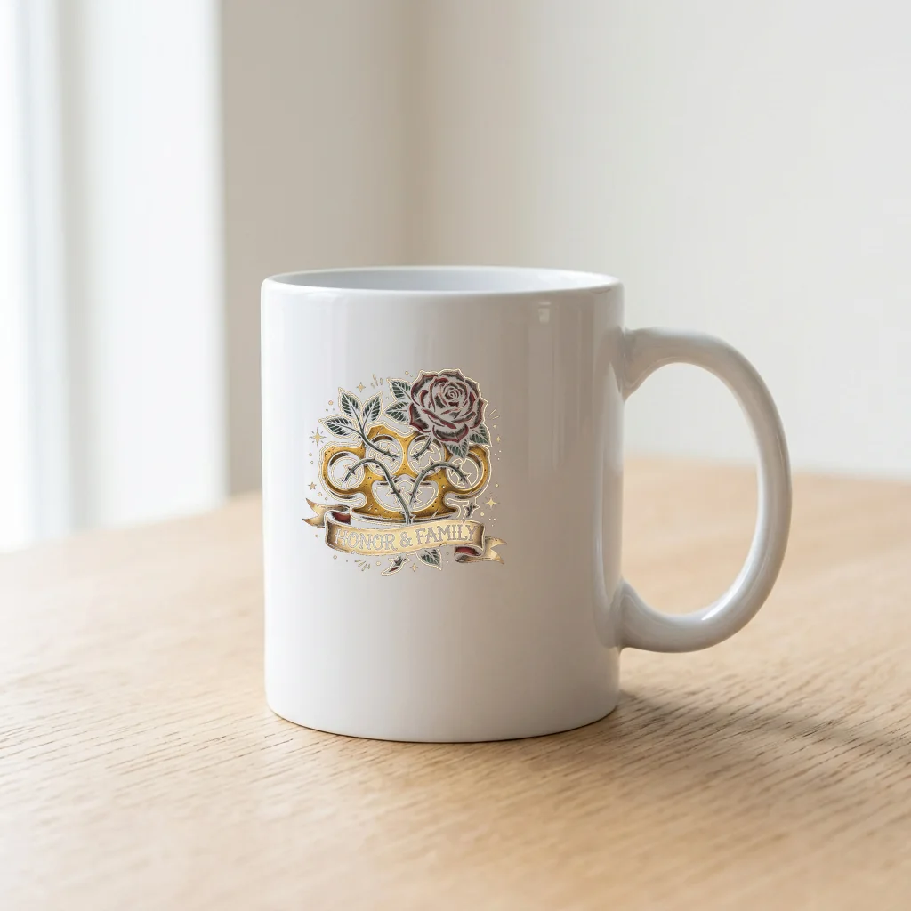 The Mechanical Heron's Wings — Ceramic Coffee Mug 11oz (Glossy White)