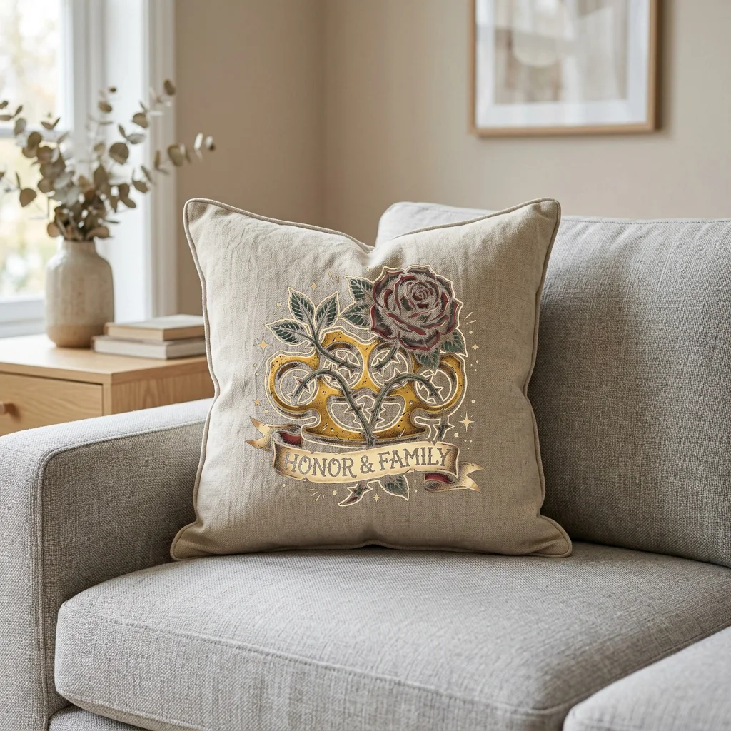 The Mechanical Heron's Wings — Square Linen Throw Pillow 18x18 (Natural Linen)