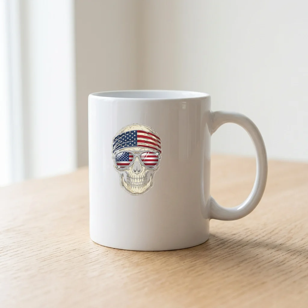 Matching Wolf & Moon Pair — Ceramic Coffee Mug 11oz (Glossy White)